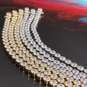 Round CZ Tennis Bracelet 4 mm - Gold or Silver